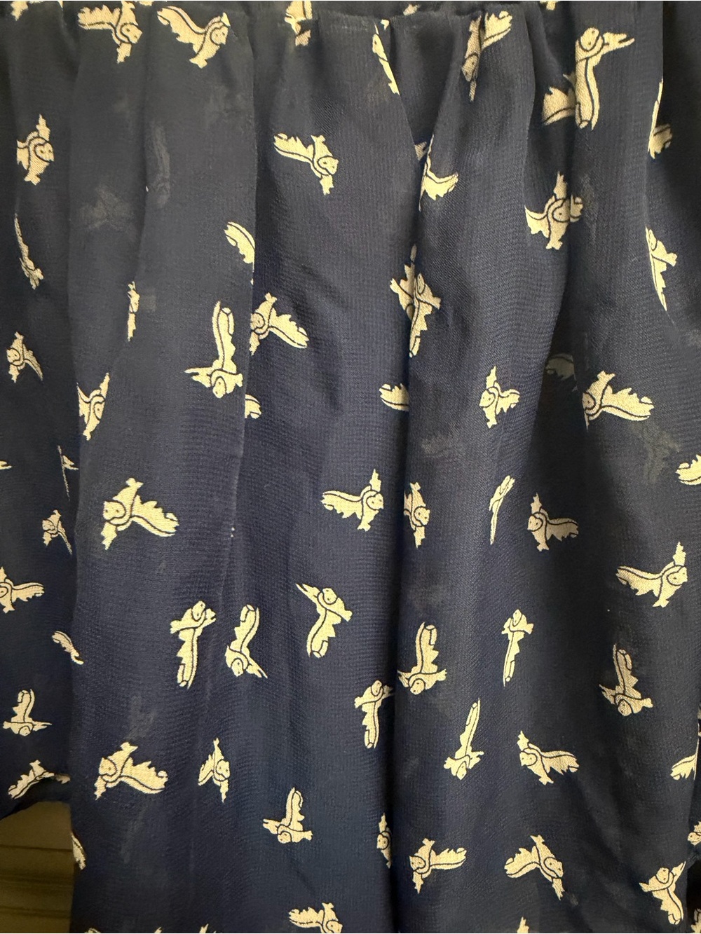 Navy Bird-Print Ruffled Skort - Picture 2 of 2